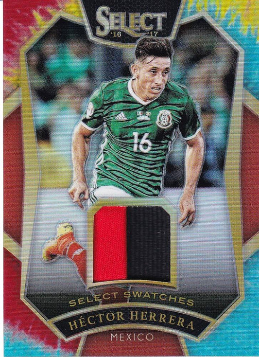 2016-17 Panini Select Mexico Hector Herrera Select Swatches Tie-Dye Parallel card numbered 17 out of 30