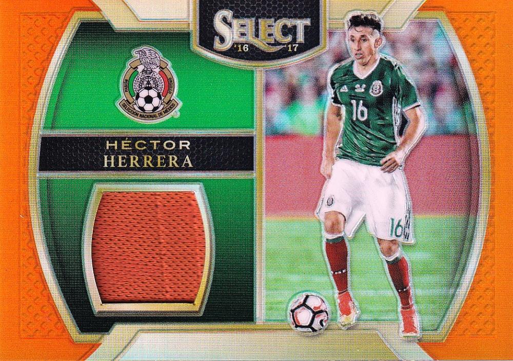 2016-17 Panini Select Mexico Hector Herrera Memorabilia Orange Parallel sports card limited 12 out of 75