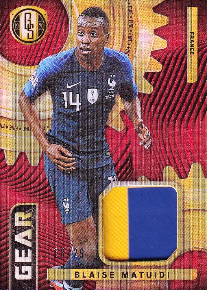 2019-20 Panini Gold Standard France Blaise Matuidi Gear Fine Parallel trading card numbered 18 of 29