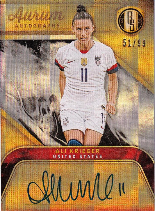 2019-20 Panini Gold Standard United States Ali Krieger Aurum Autographs trading card numbered 51 out of 99