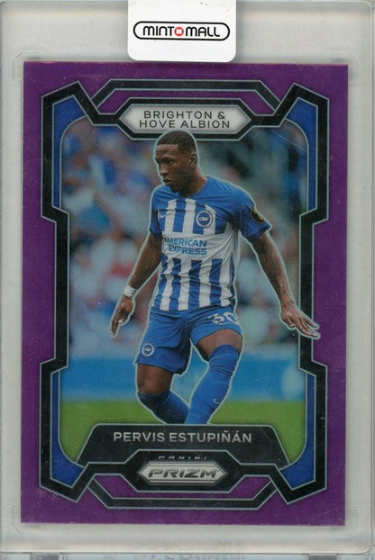 2023-24 Panini PRIZM Premier League trading card featuring Pervis Estupinan of Brighton