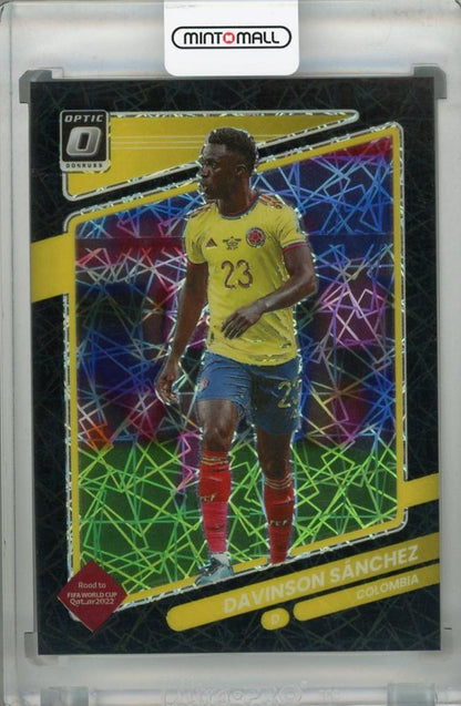 2021-22 Donruss Soccer Road to Qatar Colombia Davinson Sanchez Base Optic Black Velocity card number 16 out of 25
