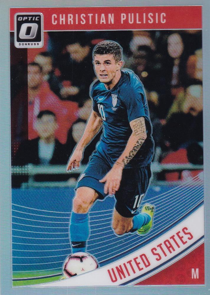 2018-19 Donruss United States Christian Pulisic Base Optic Holo Parallel trading card