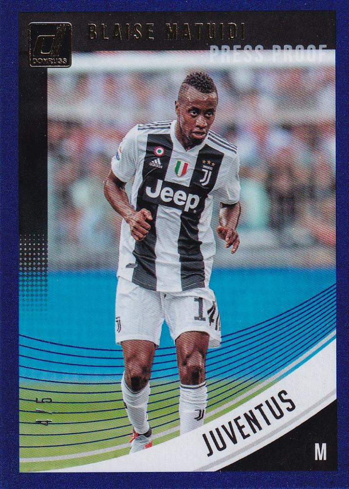 2018-19 Donruss Juventus Blaise Matuidi Base Blue Parallel soccer card numbered 4 of 5