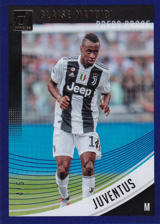 2018-19 Donruss Juventus Blaise Matuidi Base Blue Parallel soccer card numbered 4 of 5