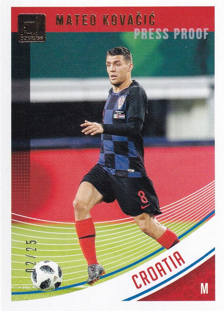 2018-19 Donruss Croatia Mateo Kovacic Base Canvas Parallel Edition serial 02/25 trading card