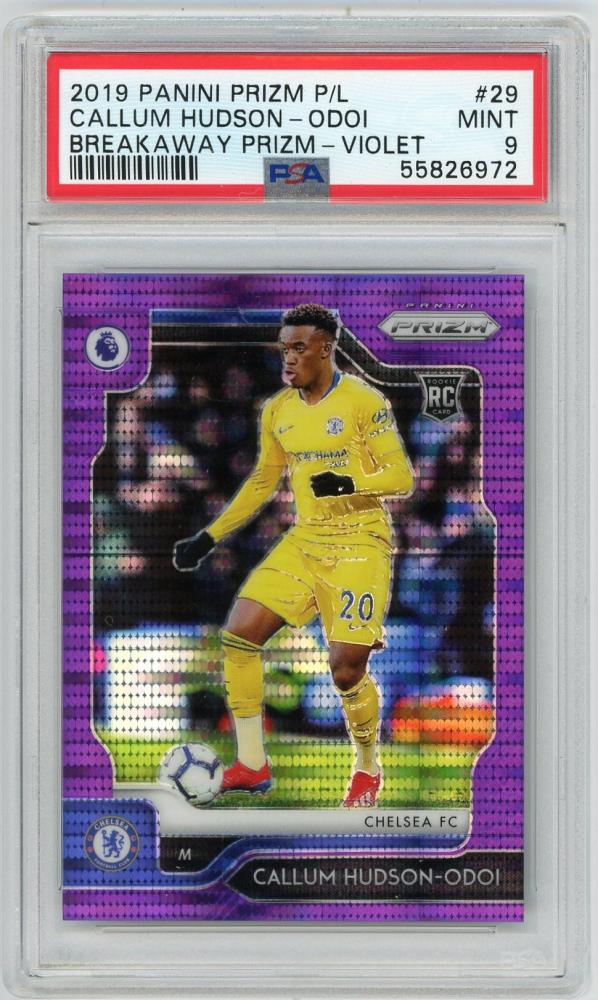 2019-20 PANINI Prizm English Premier League Callum Hudson-Odoi Breakaway Prizms Violet PSA9 card
