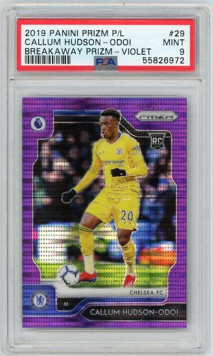 2019-20 PANINI Prizm English Premier League Callum Hudson-Odoi Breakaway Prizms Violet PSA9 card