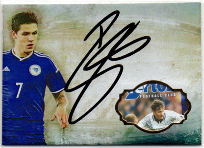 2016 FUTERA UNIQUE TRIUMPH Autograph Memorabilia card featuring Muhamed Besic TR03 from Bosnia