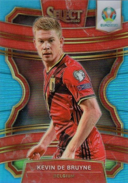 2020 Panini Select UEFA EURO Soccer Kevin De Bruyne PRIZM trading card number 27, serial 038 of 175