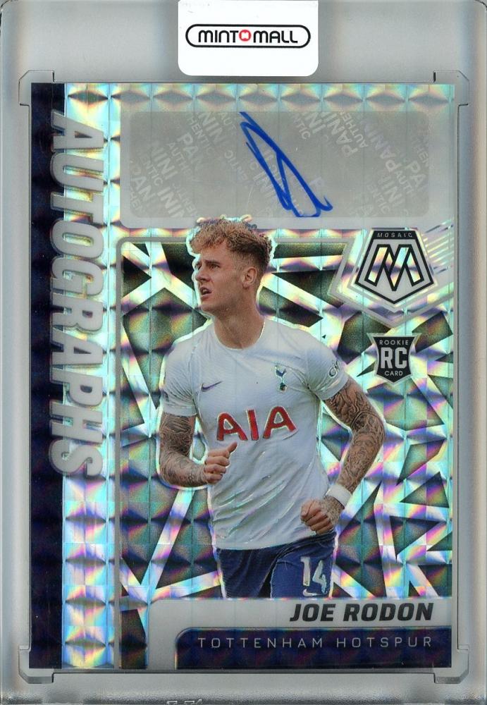 2021-22 Panini Mosaic Premier League Soccer Joe Rodon Autograph card of Tottenham Hotspur