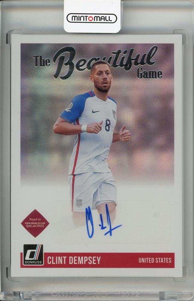 2021-22 PANINI Donruss Soccer trading card featuring Clint Dempsey autograph United States Road to Qatar