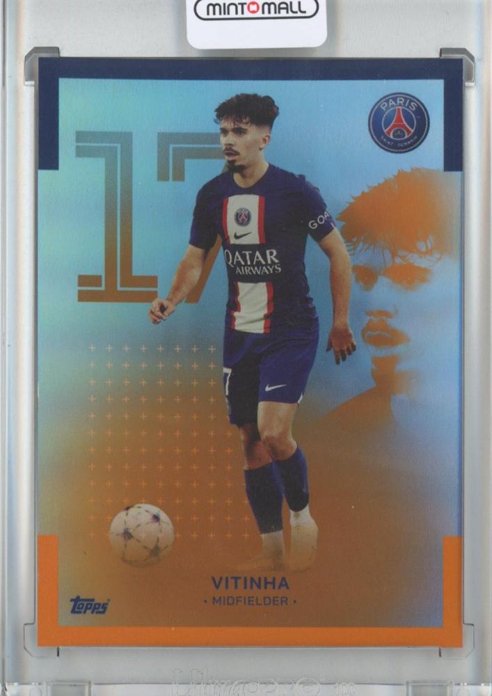 2022-23 TOPPS Team Set Paris Saint-Germain Vitinha Orange Foil Parallel #12 trading card