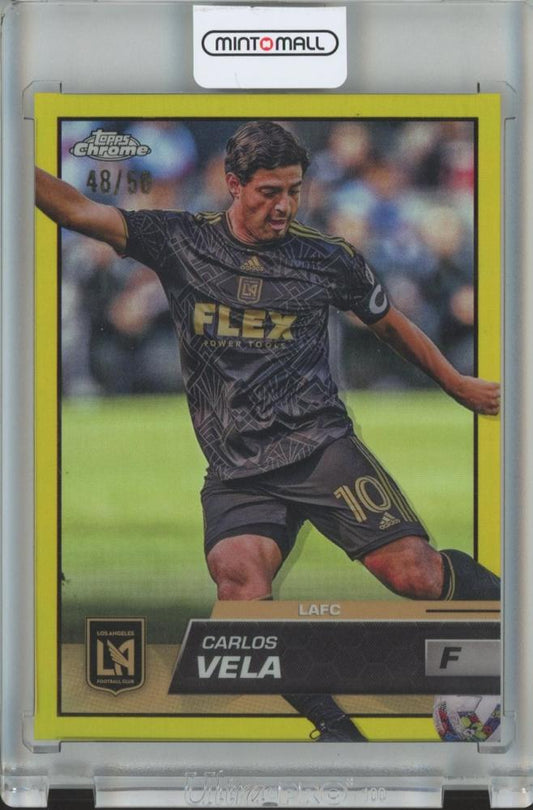 2023 Topps MLS Carlos Vela Base Gold Foil Trading Card Number 69 Numbered 48 of 50