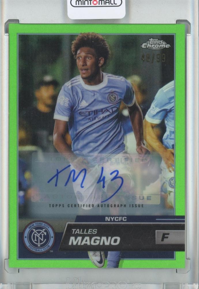 2023 Topps MLS Talles Magno Base Autograph Neon Green Refractor card #196 serial 48 of 99