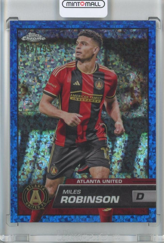 2023 Topps MLS Miles Robinson Blue Mini-Diamond trading card #179 numbered 102 out of 199