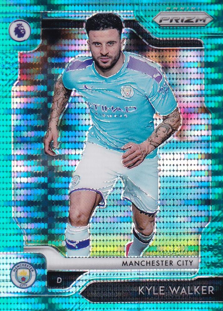 2019-20 Panini Prizm Premier League Kyle Walker Manchester City FC Teal Parallel breakaway card 08 of 35 with minor stain
