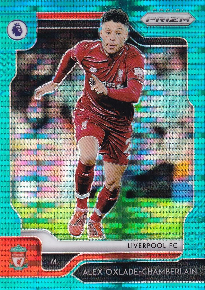 2019-20 Panini Prizm Premier League Liverpool FC Alex Oxlade-Chamberlain Base Breakaway Teal Parallel card 26 of 35