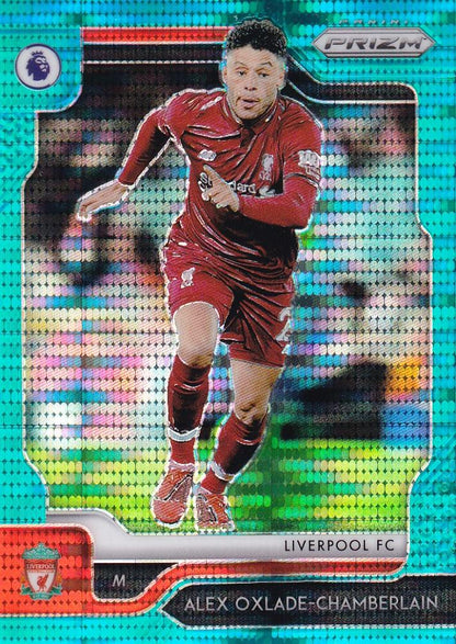 2019-20 Panini Prizm Premier League Liverpool FC Alex Oxlade-Chamberlain Base Breakaway Teal Parallel card 26 of 35