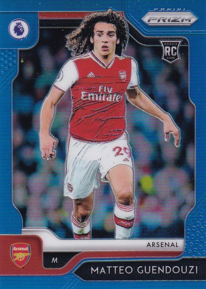 2019-20 Panini Prizm Premier League Arsenal Matteo Guendouzi Base Blue Parallel card number 088 of 199
