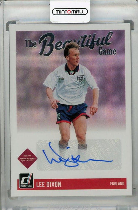2021-22 Donruss Soccer Road to Qatar England Lee Dixon The Beautiful Game Autographs collectible card