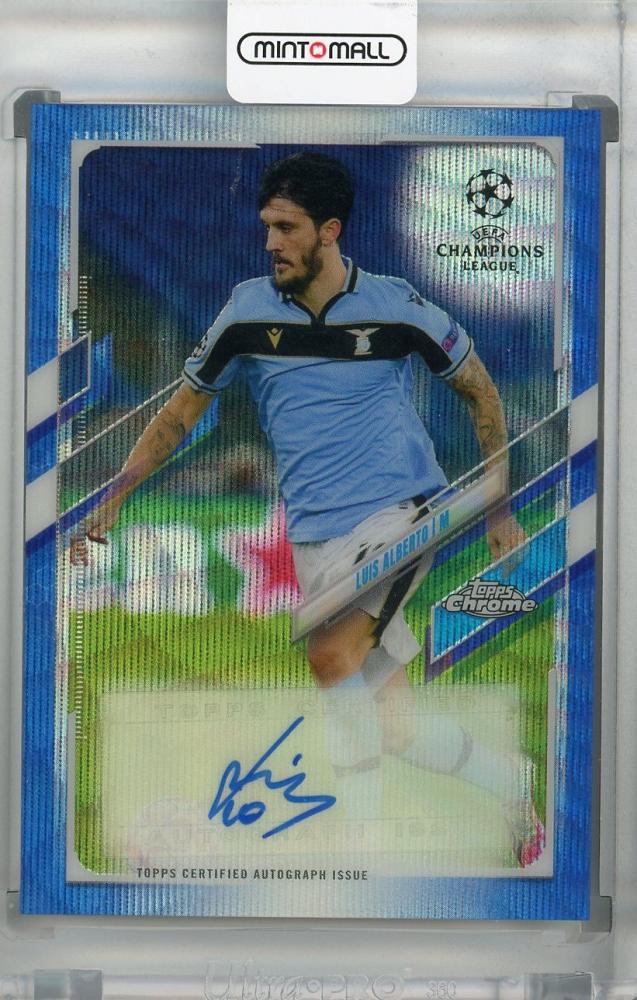 2020-21 Topps Chrome UEFA Champions League Luis Alberto SS Lazio Blue Wave Chrome Autographs card #46/75