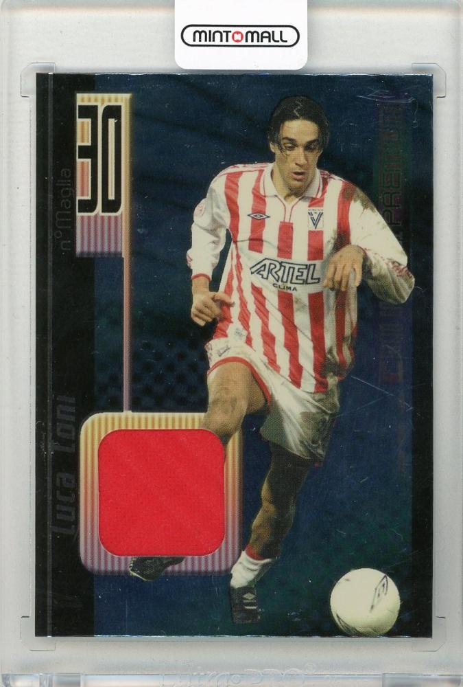 2001 PANINI Calcio Cards Premium Luca Toni Carta Maglia C8 showing Luca Toni in Vicenza jersey
