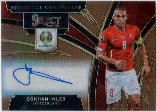2020 Panini Select UEFA EURO Soccer card of Gokhan Inler autographed serial number 38 out of 49