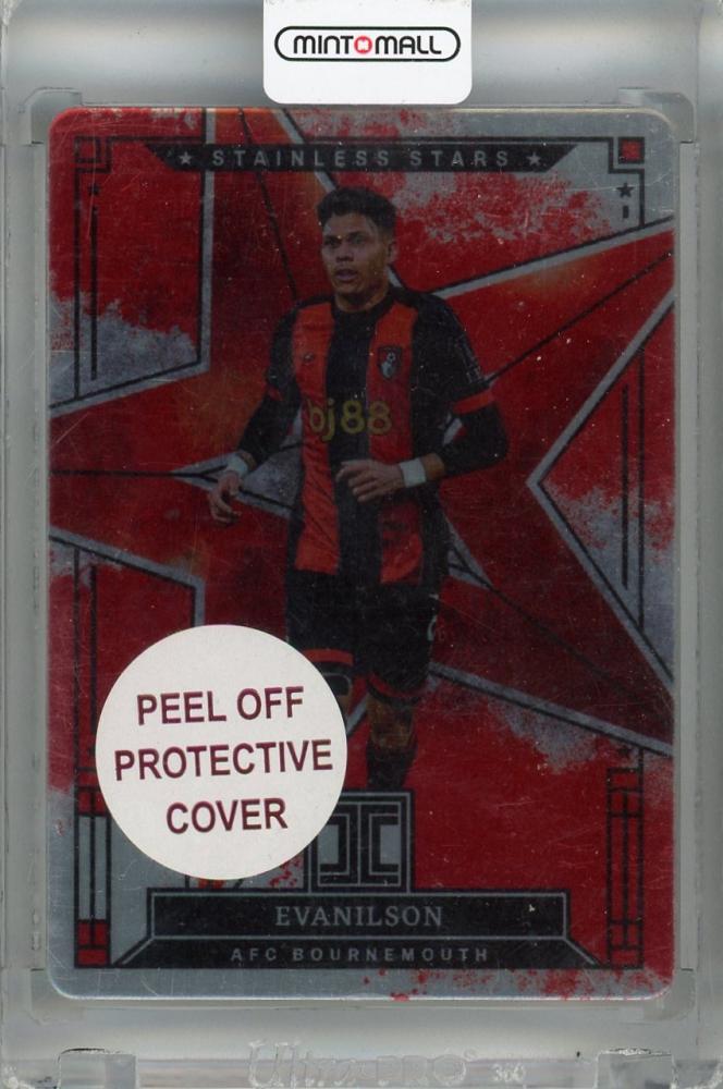 2024-25 Panini Impeccable Premier League Evanilson Stainless Stars Ruby #17 graded Grade Difficult, serial 17 of 25, AFC Bournemouth