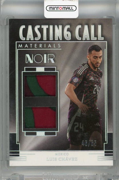 2024-25 Panini Noir FIFA trading card Luis Chavez Casting Call Materials #20 Mexico serial 46/65 with white backing