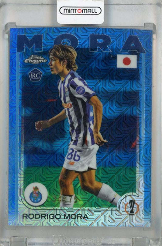 2024-25 Topps UEFA Japan Edition Rodrigo Mora Blue Mojo Refractor trading card number 137 from FC Porto