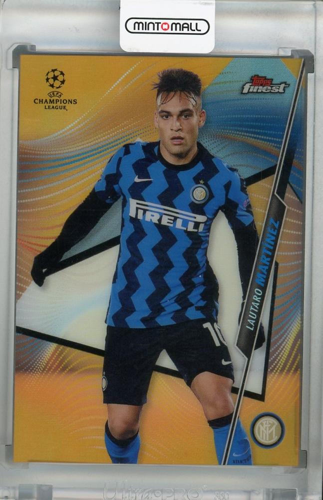 2020-21 Topps Finest UEFA Champions League Lautaro Martinez FC Internazionale Milano Base Orange Parallel card 12 of 25
