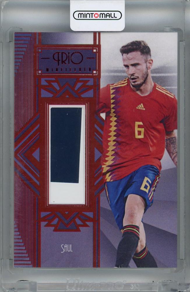 2024 Futera Unique Saul Trio Red trading card with serial number TRM2603/04 in pristine condition