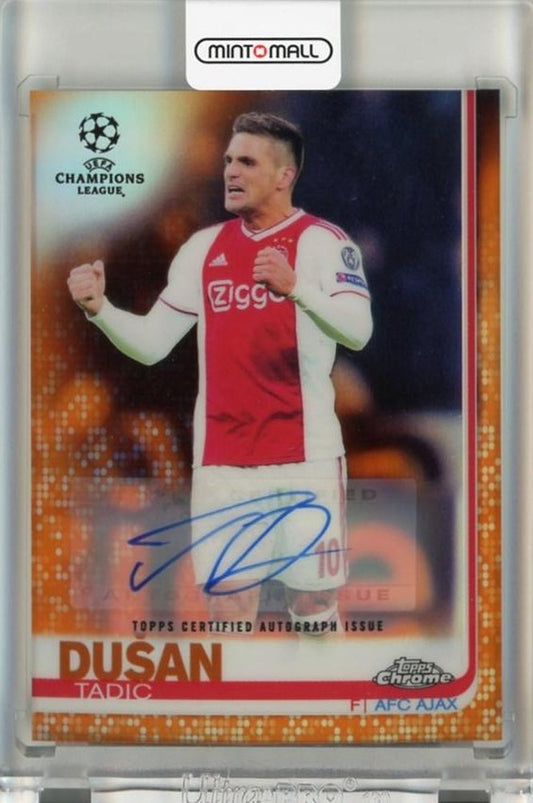 2018-19 Topps Chrome UEFA Champions League Dusan Tadic Autographs Orange Refractors card #5701/25