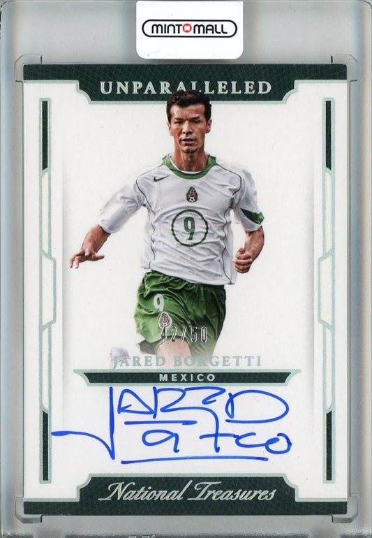 2018 Panini National Treasures Soccer Jared Borgetti Unparalleled Autographs card #U-JBO42/50