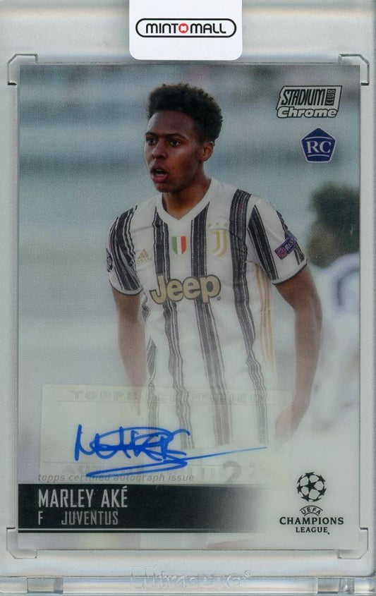 2020-21 Topps Stadium Club Chrome UEFA Champions League Juventus Marley Ake Chrome Autographs card