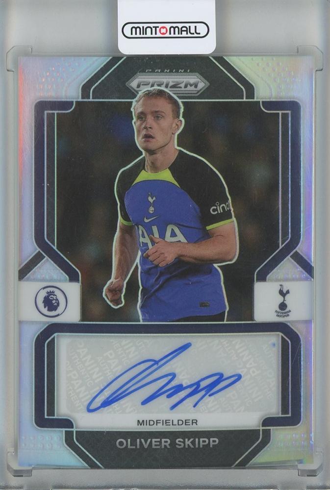 2022-23 Panini Prizm English Premier League Oliver Skipp Signatures Prizms Silver card #5592/99 Tottenham Hotspur