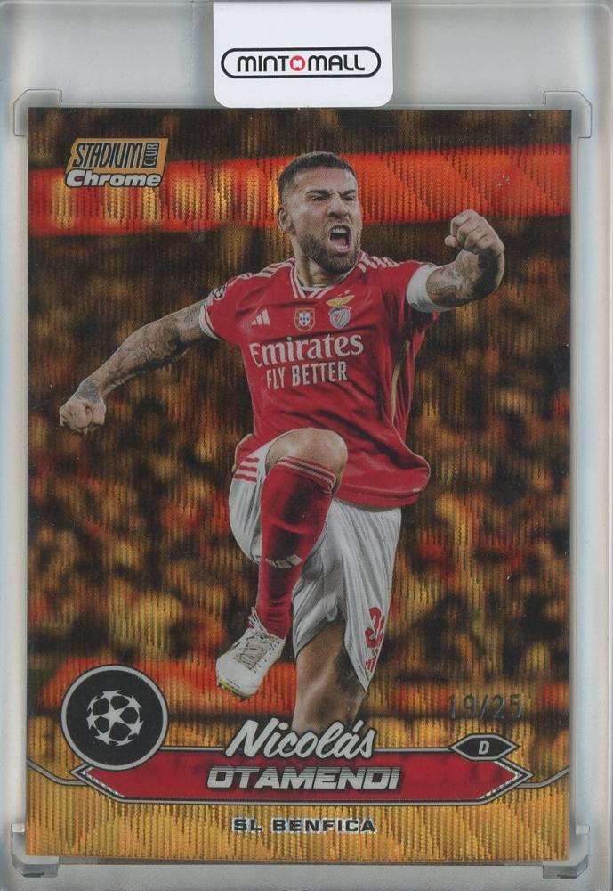 2023-24 Stadium Club Chrome UEFA Champions League Nicolas Otamendi Orange Wave Refractors trading card