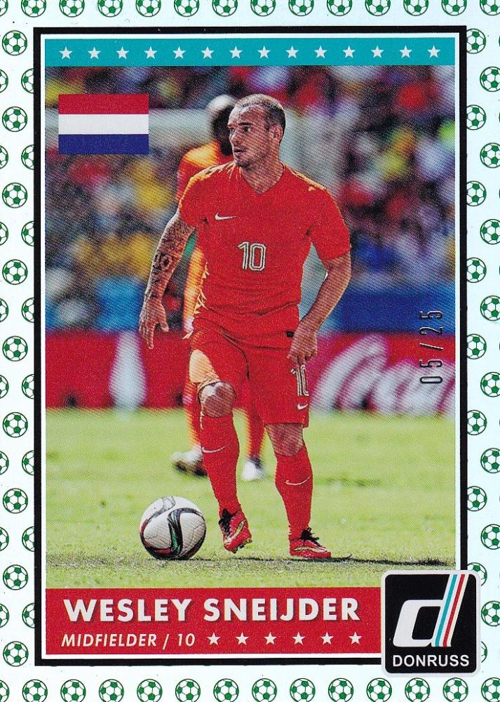 2015 Donruss Galatasaray Wesley Sneijder Base Green Soccer Ball Parallel Version serial 05/25