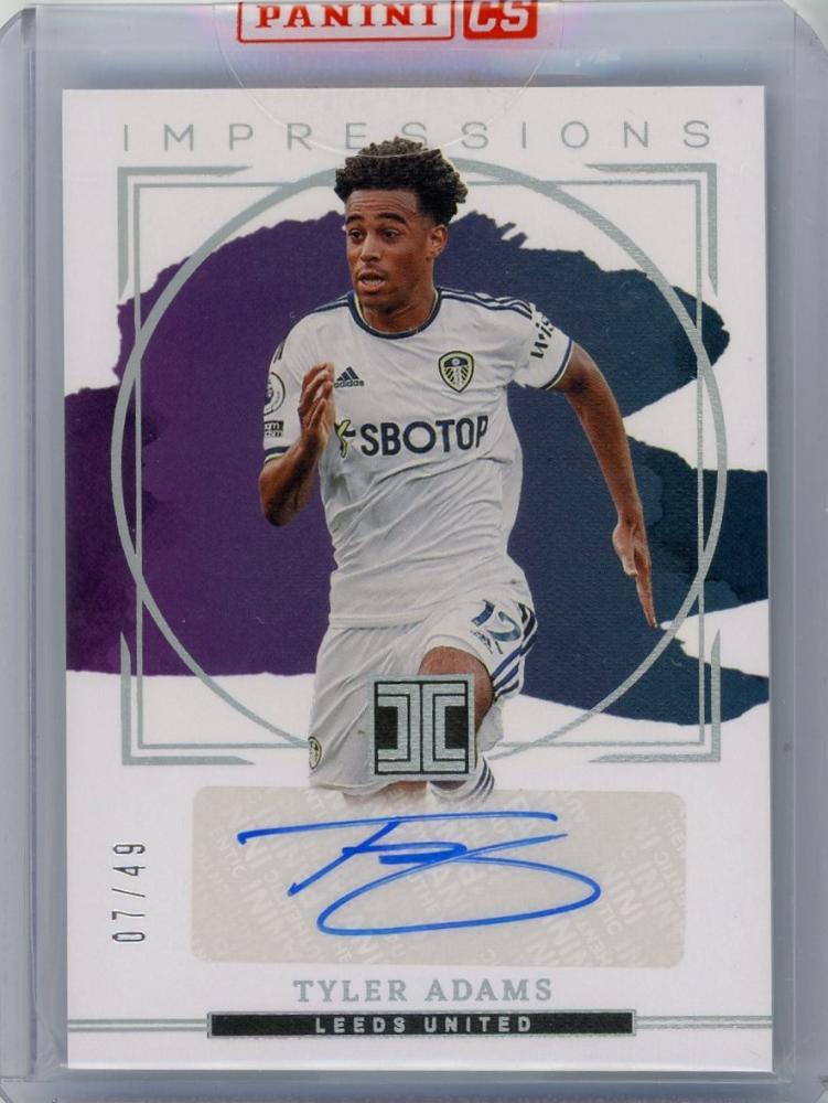 2022-23 PANINI Impeccable English Premier League Impressions Silver Tyler Adams Leeds United card numbered 07/49
