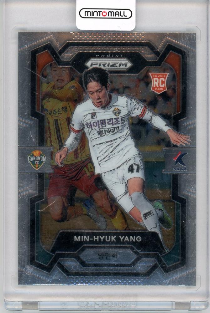 2024 PANINI K-LEAGUE PRIZM soccer hobby card featuring Minhyuk Yang Rookie Card for GangwonFC