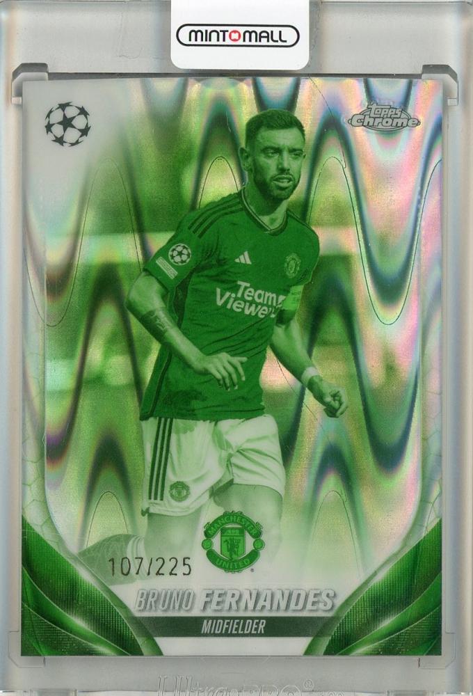 2023-24 Topps Chrome UEFA Bruno Fernandes Night Vision Ray Wave Refractors card #178107/225 from Manchester United