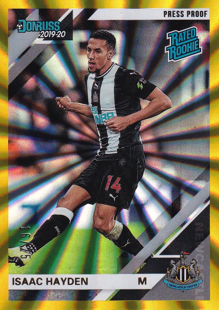 2019-20 Panini Chronicles Newcastle United Isaac Hayden Base Donruss Gold Parallel card number 16 of 25