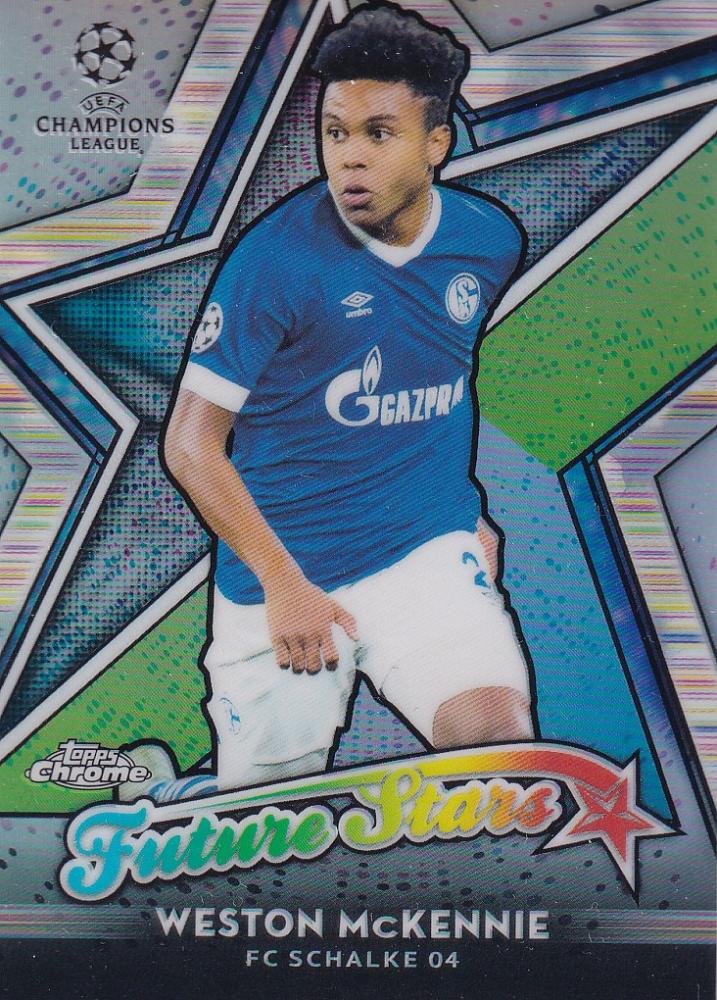 2018-19 Topps Chrome UEFA Champions League trading card of Weston McKennie from FC Schalke 04