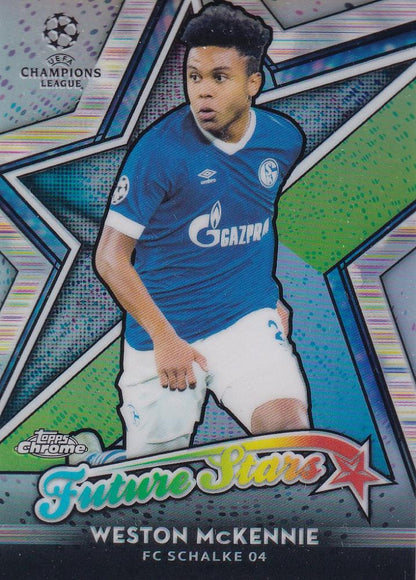 2018-19 Topps Chrome UEFA Champions League trading card of Weston McKennie from FC Schalke 04