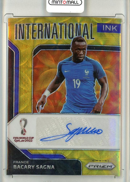 2022 Panini PRIZM FIFA WORLD CUP Qatar Bacary Sagna INK Gold collectible card serial 02 of 10