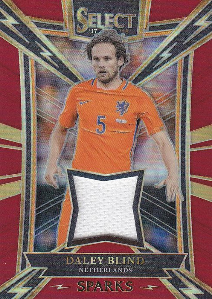 2017-18 SELECT SOCCER Daley Blind Netherlands Sparks Maroon Memorabilia Set serial 044 of 199