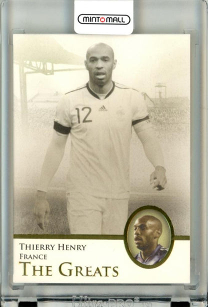 2013 Futera World Football Unique trading card featuring Thierry Henry #110 from France with minor back stains