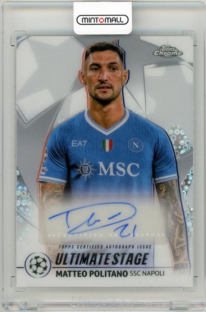 2025-26 Topps UEFA Club Competitions Matteo Politano Chrome Autograph trading card from SSC Napoli