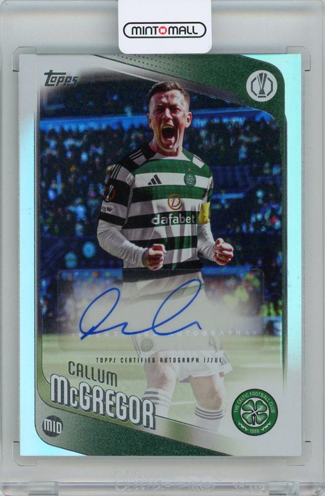 2025-26 Topps UEFA Club Competitions Callum McGregor Autograph trading card featuring Celtic FC